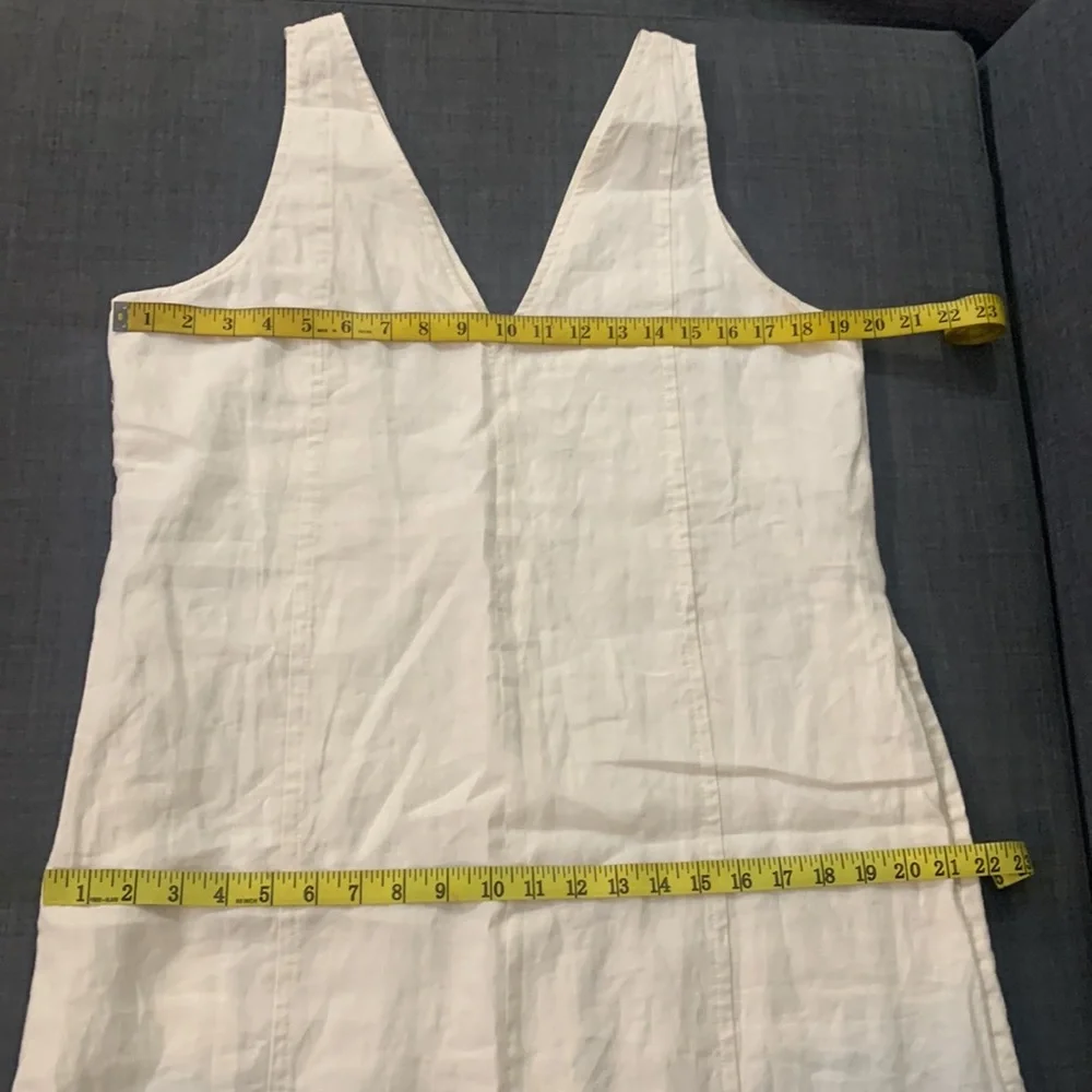 Everlane *Flaw Flax Linen Dress Off White 6 Sleeveless V-neckline Midi Travel
